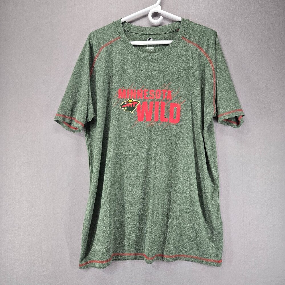 NHL Brand Men's Short Sleeve Performance T-Shirt, Minnesota Wild, Hockey, Green